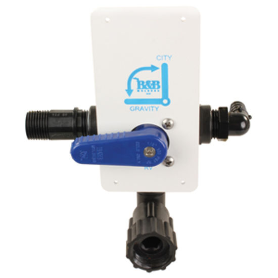 Picture of JR Products  Fresh Water By-Pass Valve w/Blue Plastic Handle DVF-1-A 10-0812                                                 
