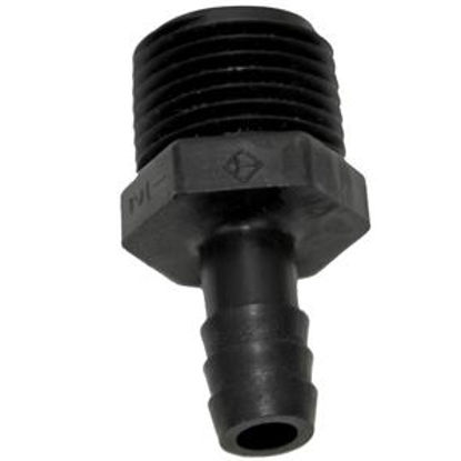Picture of Valterra  Plastic 1/2" MNPT x 3/8" Barb Fresh Water Hose Adapter RF883 10-0859                                               