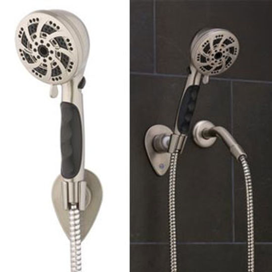 Picture of Oxygenics Fury (TM) 3-3/4" Nickel Handheld Shower Head w/5 Spray Settings & 72" Hose 92481 10-1155                           