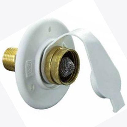 Picture of JR Products  White Flange Type Fresh Water Inlet w/ Check Valve 160-85-A-2Z-A 10-1161                                        