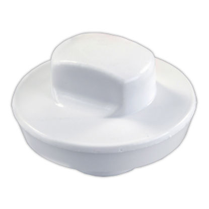 Picture of JR Products  2" White Plastic Sink Drain Stopper 160-73-6-A 10-1190                                                          