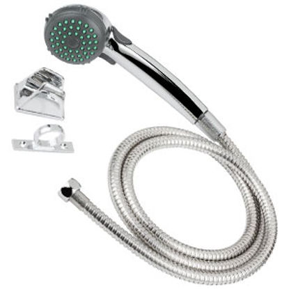 Picture of Dura Faucet  Chrome Handheld Shower Head w/Single Spray Setting & 60" Hose DF-SA400K-CP 10-1244                              