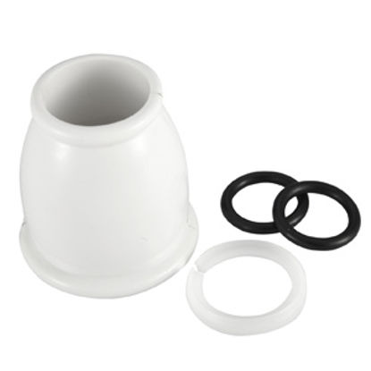 Picture of Dura Faucet  White Bell Style Faucet Spout Nut For Dura DF-PK210 Hi-Rise or DF-PK330 J-Sp DF-RK500-WT 10-1257                