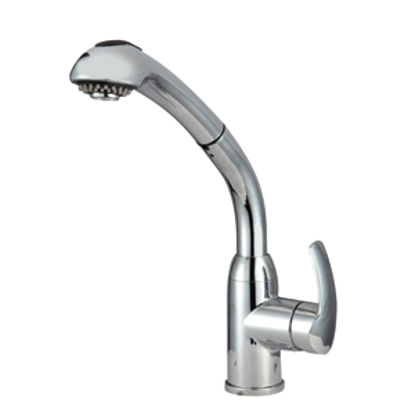 Picture of Dura Faucet  Chrome w/Single Lever Hi Rise Kitchen Faucet DF-NMK861-CP 10-1291                                               