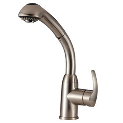 Picture of Dura Faucet  Nickel w/Single Lever Hi Rise Kitchen Faucet DF-NMK861-SN 10-1292                                               