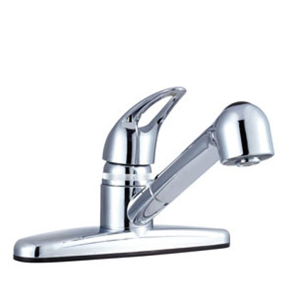 Picture of Dura Faucet  Chrome w/Single Lever 8" Kitchen Faucet w/Pull-Out Spout DF-PK100-CP 10-1301                                    