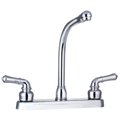 Picture of Dura Faucet Classical Series Chrome w/Teapot Handles Hi Rise 8" Kitchen Faucet DF-PK210C-CP 10-1302                          