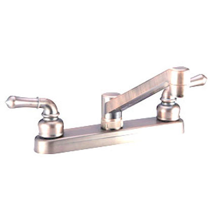 Picture of Dura Faucet Classical Series Nickel w/Teapot Handles 8" Kitchen Faucet DF-PK600C-SN 10-1311                                  
