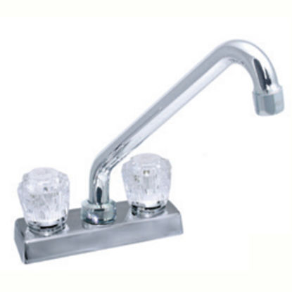 Picture of Phoenix Faucets  Chrome w/Clear Knobs Hi Rise 4" Kitchen Faucet PF211304 10-1369                                             