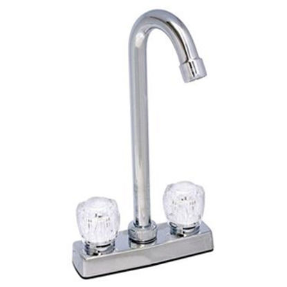 Picture of Phoenix Faucets  Chrome w/Clear Knobs 4" Kitchen Faucet w/Gooseneck Spout PF211313 10-1370                                   