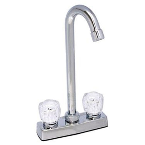 Picture of Phoenix Faucets  Chrome w/Clear Knobs 4" Kitchen Faucet w/Gooseneck Spout PF211313 10-1370                                   