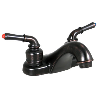 Picture of Phoenix Faucets Catalina Bronze w/Teapot Handles 4" Lavatory Faucet w/Low-Arc Spout PF222502 10-1378                         