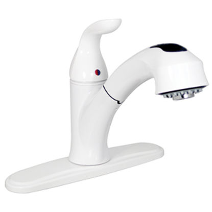 Picture of Phoenix Faucets  White w/Single Lever 8" Kitchen Faucet w/Pull-Out Spout PF231241 10-1381                                    