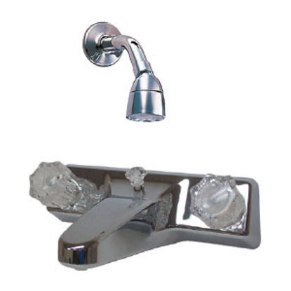 Picture of Utopia  Chrome w/2 Clear Knob 8" Lavatory Faucet 20329R206 10-1441                                                           