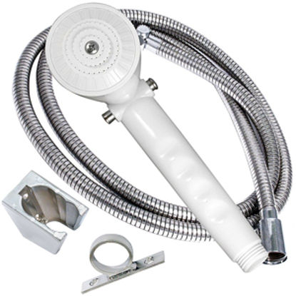 Picture of Phoenix Faucets  White Handheld Shower Head w/Single Spray Setting & 60" Hose PF276028 10-1505                               