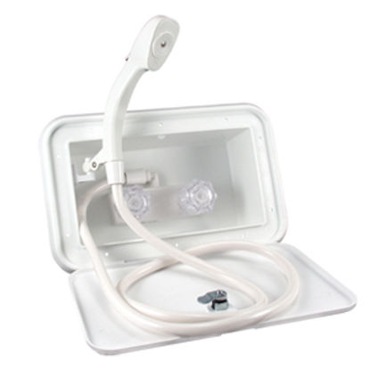 Picture of JR Products  Polar White Exterior Shower Box Kit 5M102-A 10-1532                                                             