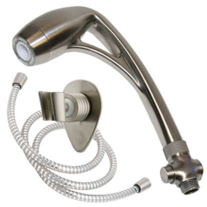 Picture of Oxygenics BodySpa (R) 1-1/2" Nickel Handheld Shower Head w/2 Spray Settings & 60" Hose 26481 10-1641                         