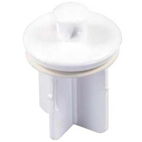 Picture of JR Products  1-1/4" White Plastic Pop-Up Sink Drain Stopper 95205 10-1716                                                    