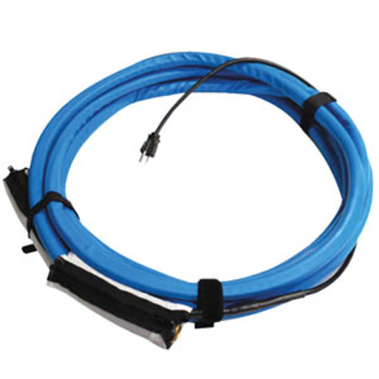 Picture of Valterra  Heated Blue 1/2"x50' Fresh Water Hose w/Zippered Insulation Cuffs W01-5350 10-1721                                 