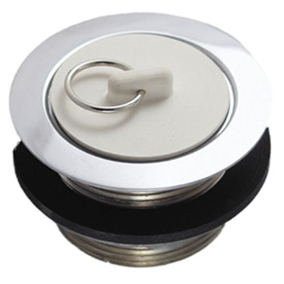 Picture of JR Products  2" Die Cast Steel Sink Strainer w/ Rubber Stopper 9495-205-022 10-1732                                          
