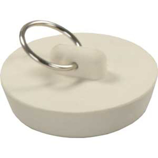 Picture of JR Products  1-3/4" White Rubber Sink Drain Stopper 95085 10-1748                                                            