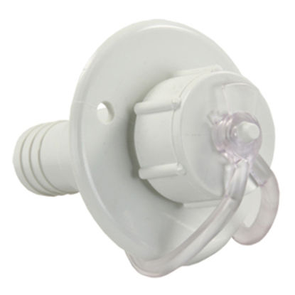 Picture of JR Products  White Vinyl Drain Trap 95185 10-1758                                                                            