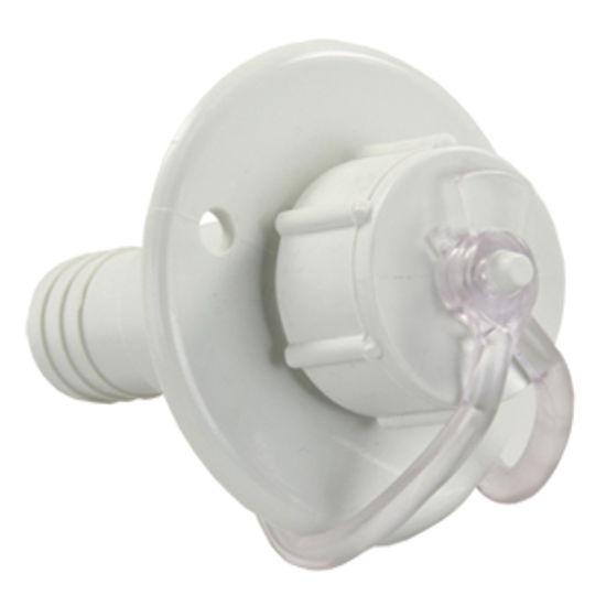 Picture of JR Products  White Vinyl Drain Trap 95185 10-1758                                                                            
