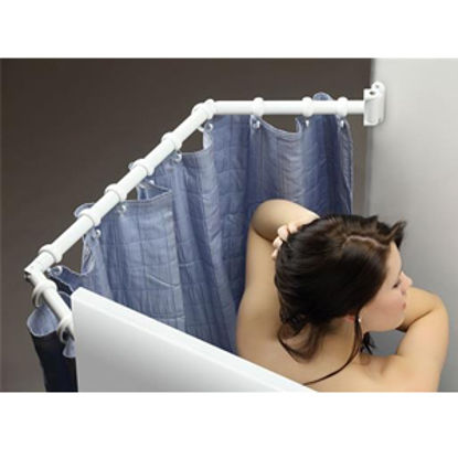 Picture of Stromberg Carlson Extend A Shower White Shower Curtain Rod EXT-3542 10-2061                                                  