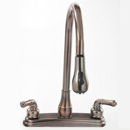 Picture of Empire Brass  Bronze w/Teapot Handles 8" Kitchen Faucet w/Gooseneck Spout U-YOB2000OB 10-2295                                