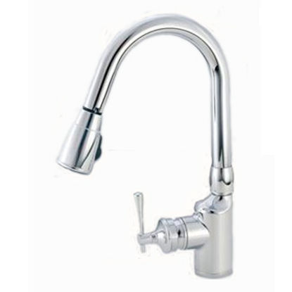 Picture of American Brass  Chrome w/Single Lever 8" Kitchen Faucet w/Gooseneck Spout SL2000 10-2302                                     