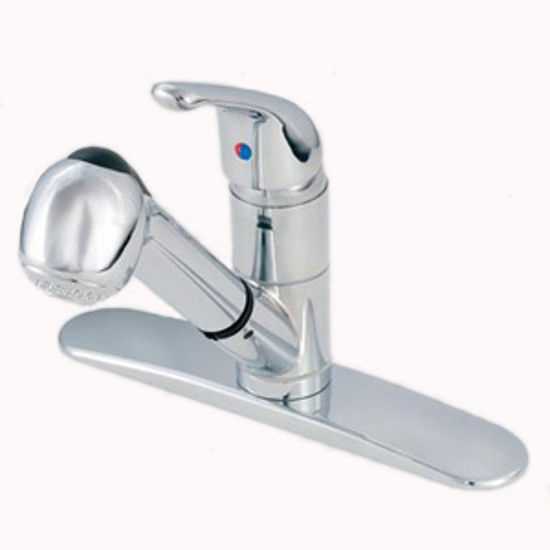 Picture of American Brass  Chrome w/Single Lever 8" Kitchen Faucet w/Pull-Out Spout SL1000 10-2305                                      