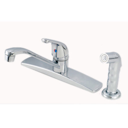 Picture of American Brass  Chrome w/Single Lever 8" Kitchen Faucet w/D-Spout SL801F-4 10-2308                                           