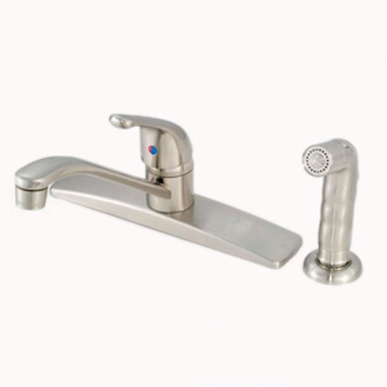 Picture of American Brass  Nickel w/Single Lever 8" Kitchen Faucet w/D-Spout SL801FN-4 10-2309                                          