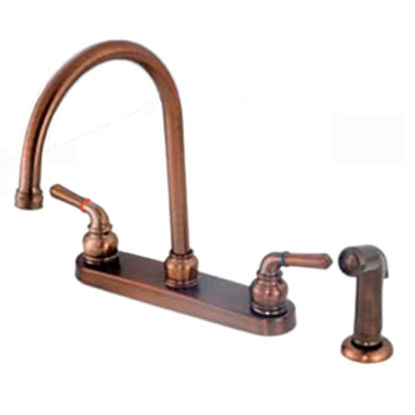 Picture of American Brass  Bronze w/Teapot Handles 8" Kitchen Faucet w/Gooseneck Spout OB801GSORB 10-2316                               