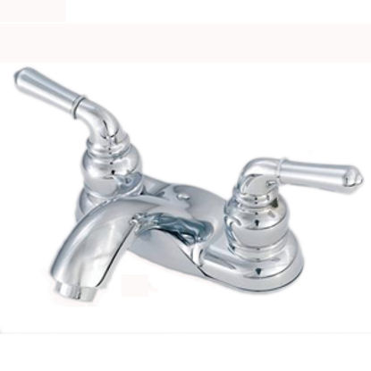 Picture of American Brass  Chrome w/Teapot Handles 4" Lavatory Faucet w/Arc Spout CH77-ARC 10-2326                                      