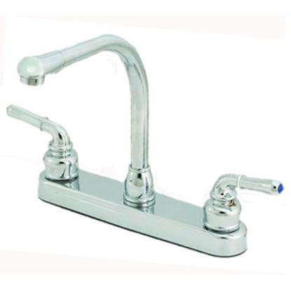 Picture of Empire Brass Ultra Line Chrome w/Teapot Handles Hi Rise 8" Kitchen Faucet U-YCH800RS 10-2340                                 