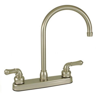 Picture of Empire Brass Ultra Line Nickel w/Teapot Handles 8" Kitchen Faucet w/Gooseneck Spout U-YNN800GSN 10-2352                      