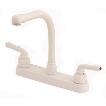 Picture of Empire Brass Ultra Line White w/Teapot Handles Hi Rise 8" Kitchen Faucet U-YWI800RSW 10-2361                                 