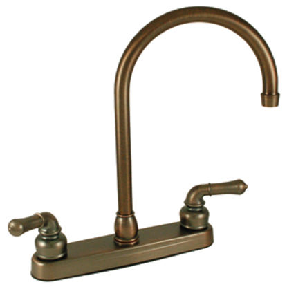 Picture of Empire Brass Ultra Line Bronze w/Teapot Handles 8" Kitchen Faucet w/Gooseneck Spout U-YOB801GSOB 10-2364                     