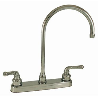 Picture of Empire Brass Ultra Line Chrome w/Teapot Handles 8" Kitchen Faucet w/Gooseneck Spout U-YCH800GS 10-2372                       