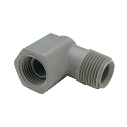 Picture of QEST Qicktite (R) 1/2" MPT x 1/2" FPT Gray Acetal Fresh Water Elbow  10-3180                                                 