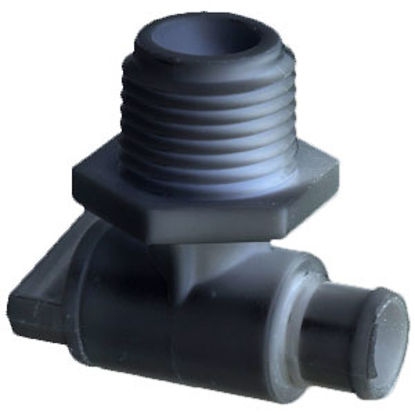 Picture of Petersen Molding  Black Plastic 1/2" MNPT Fresh Water Tank Drain Valve 18-966 BLACK 10-3811                                  