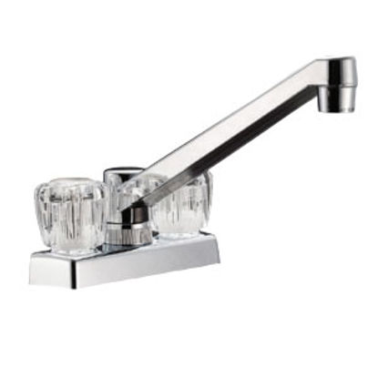 Picture of Dura Faucet  Chrome w/Clear Knobs 4" Kitchen Faucet DF-PK640A-CP 10-3817                                                     