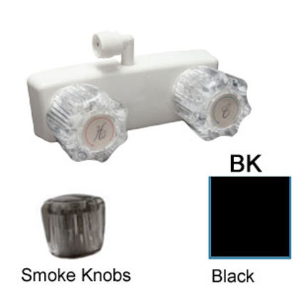 Picture of Dura Faucet  4" Black Plastic Shower Valve w/Acrylic Knobs DF-SA100S1-BK 10-3819                                             
