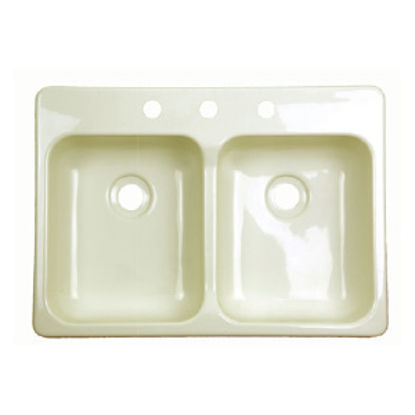 Picture of Better Bath  Double Bowl 24-5/8" X 17-9/16" Parchment ABS Plastic Kitchen Sink 209401 10-5702                                