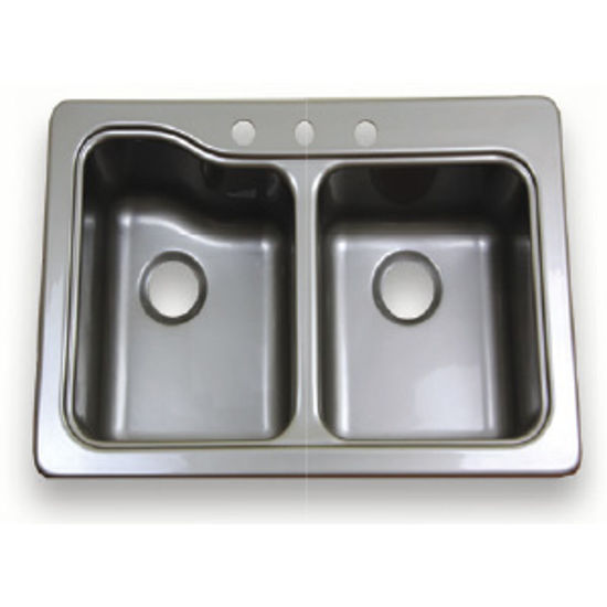 Picture of Better Bath  Double Bowl 24-3/8" X 18-7/8" ABS Plastic Kitchen Sink 209586 10-5704                                           