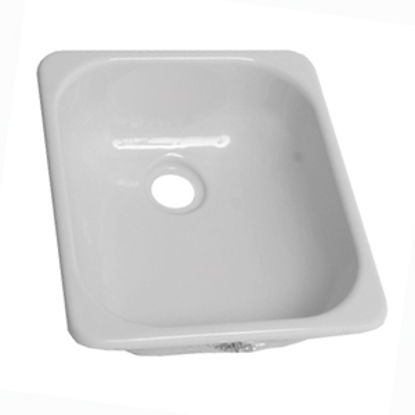 Picture of Better Bath  12-3/4" X 15" Square White ABS Plastic Outdoor Kitchen Sink 209630 10-5708                                      