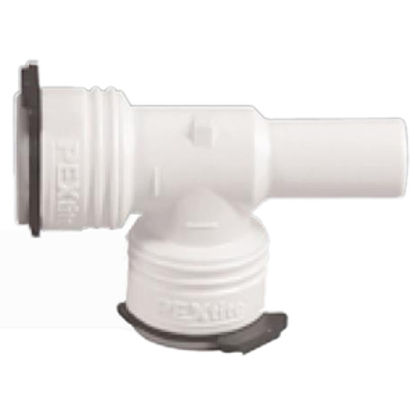 Picture of Flojet  1/2" PEX Run x 1/2" Branch Slip-Stem Manifold White Plastic Fresh Water Tee 1822008C 10-8219                         