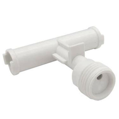 Picture of Dura Faucet  White Straight Tee Shower Head Diverter w/ Vacuum Breaker DF-RK900-WT 10-9029                                   