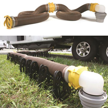Picture of Camco Revolution Brown 20' 15 Mil Vinyl Sewer Hose Extension 39625 11-0029                                                   